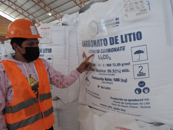 YLB prevé $us 70 millones de ingreso por venta de las primeras 2.000 t de litio de la planta industrial