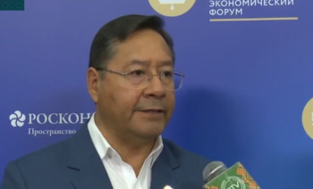 Arce anuncia acuerdos con Rusia por la industrialización del litio, educación y centro nuclear de El Alto